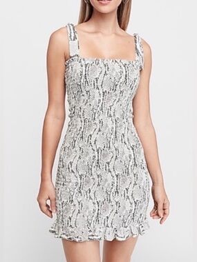 NWT Express Smocked Snakeskin Dress S